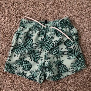 Janie and Jack baby Pineapple Print Swim Shorts - Mint Green